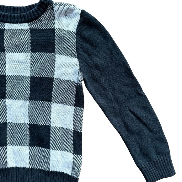 Joe Fresh Boys Buffalo Plaid Black/White Sweater Size 7/8 - Picture 2 of 6